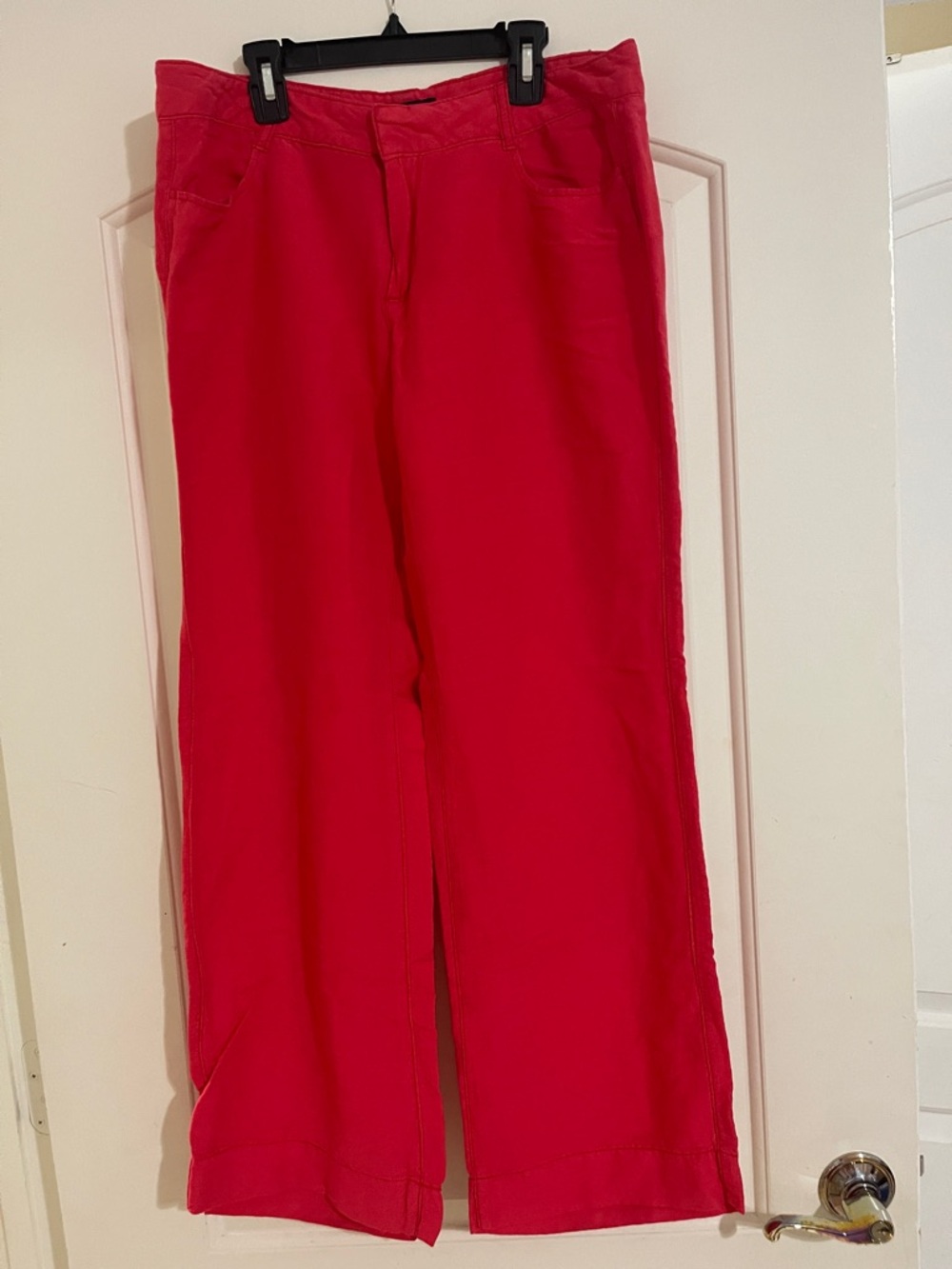 Tommy Hilfiger Linen Bright Red Wide Leg Pants